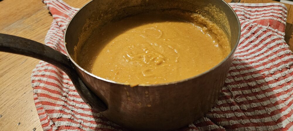 Casserole de vélouté de lentilles aux carotte et à la tomate